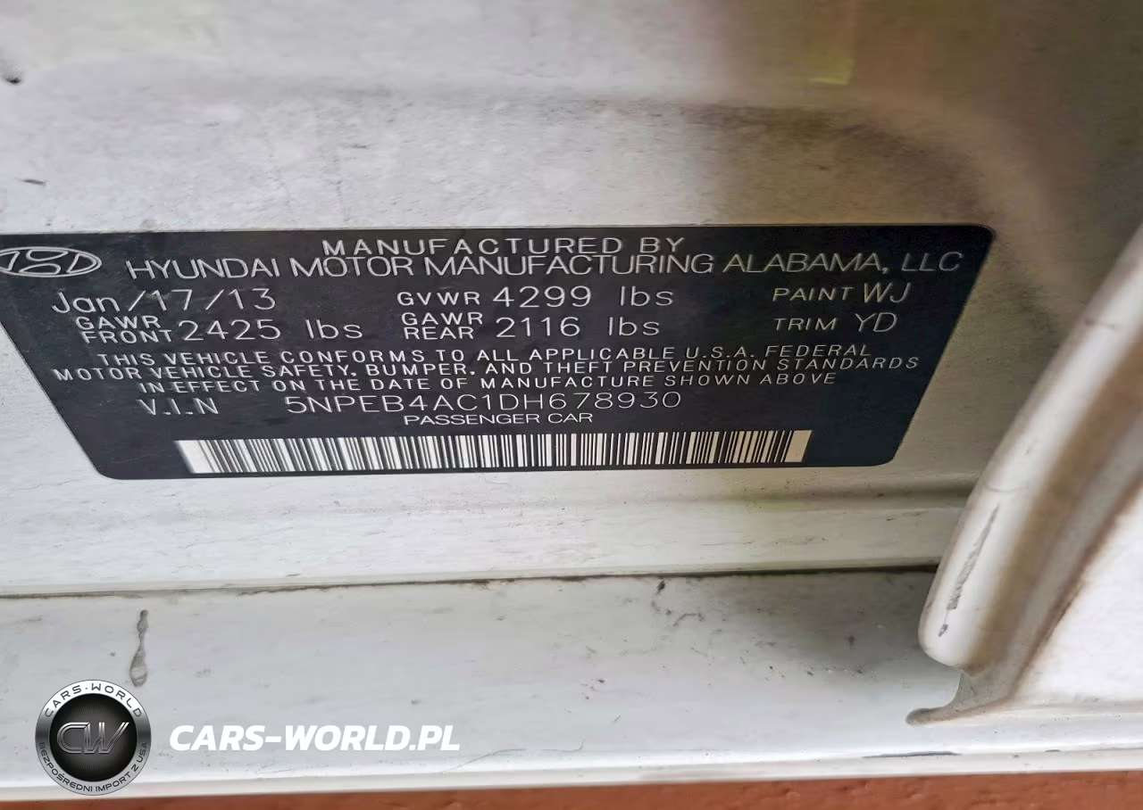 2013 Hyundai Sonata Gls VIN:5NPEB4AC1DH678930 - 12