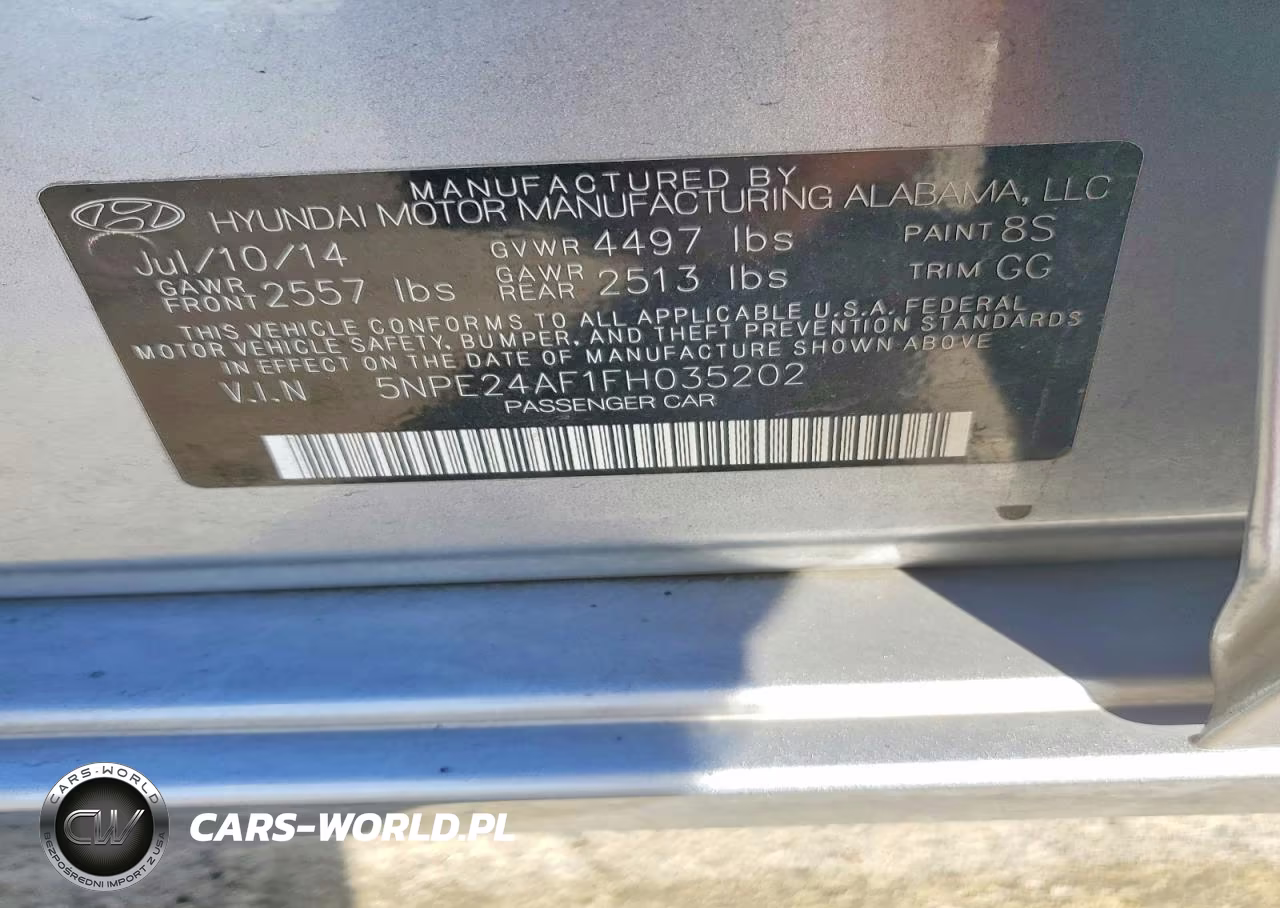 2015 Hyundai Sonata Se VIN:5NPE24AF1FH035202 - 12
