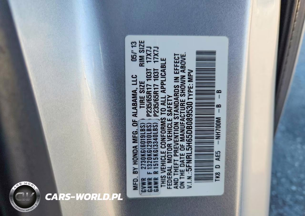 2013 Honda Odyssey Exl VIN:5FNRL5H65DB089530 - 13