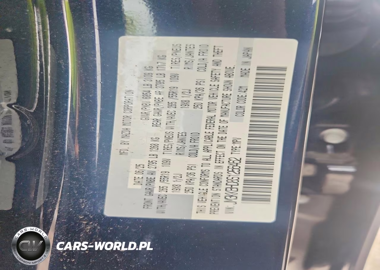 2025 Mazda Cx-90 Preferred VIN:JM3KKBHD8S1256462 - 14