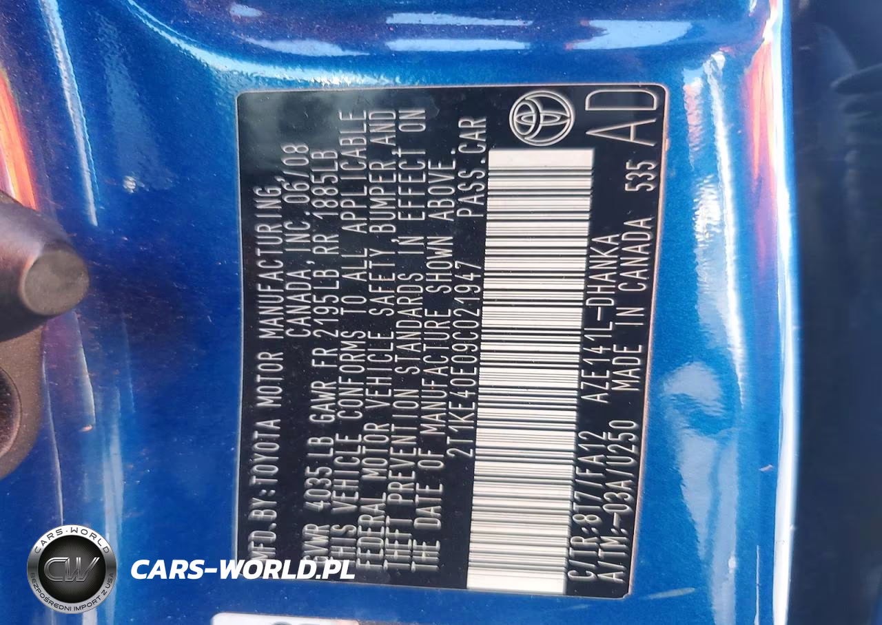 2009 Toyota Matrix S VIN:2T1KE40E09C021947 - 12