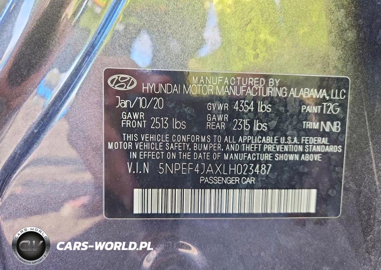 2020 Hyundai Sonata Sel VIN:5NPEF4JAXLH023487 - 12