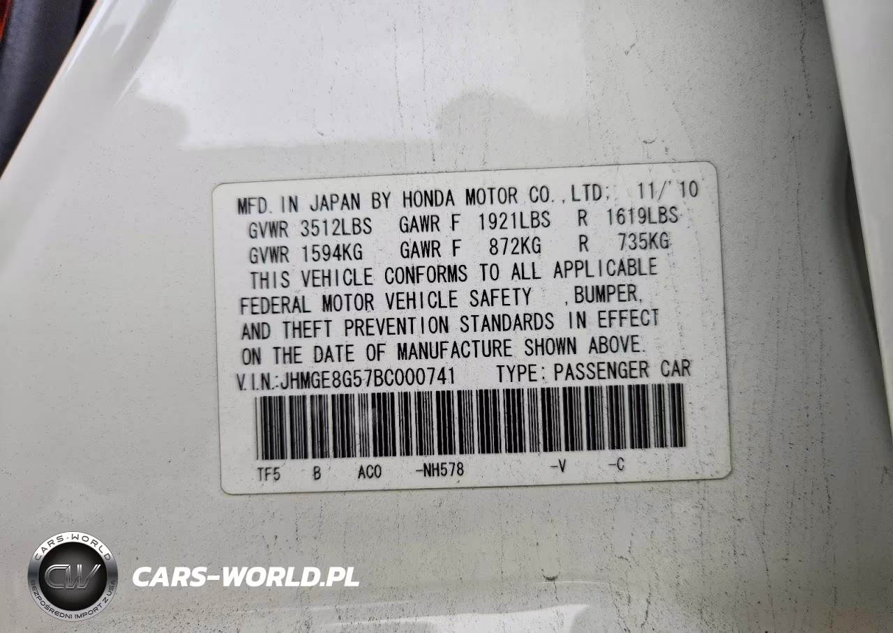 2011 Honda Fit Sport VIN:JHMGE8G57BC000741 - 12
