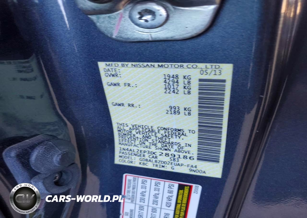 2013 Nissan Altima S VIN:1N4AL2EP3DC289186 - 12