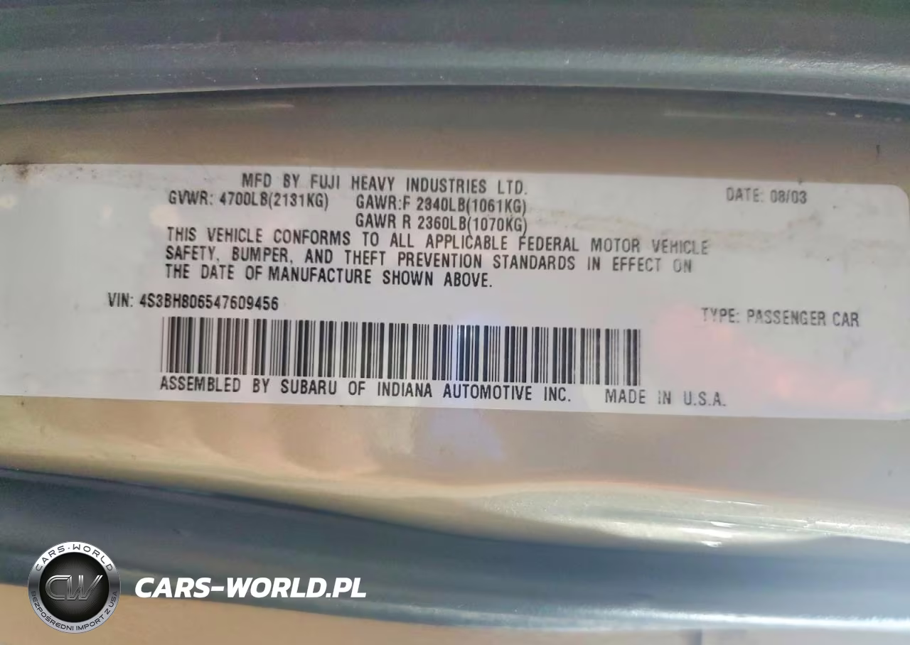 2004 Subaru Legacy Outback H6 3.0 Ll Bean VIN:4S3BH806547609456 - 13