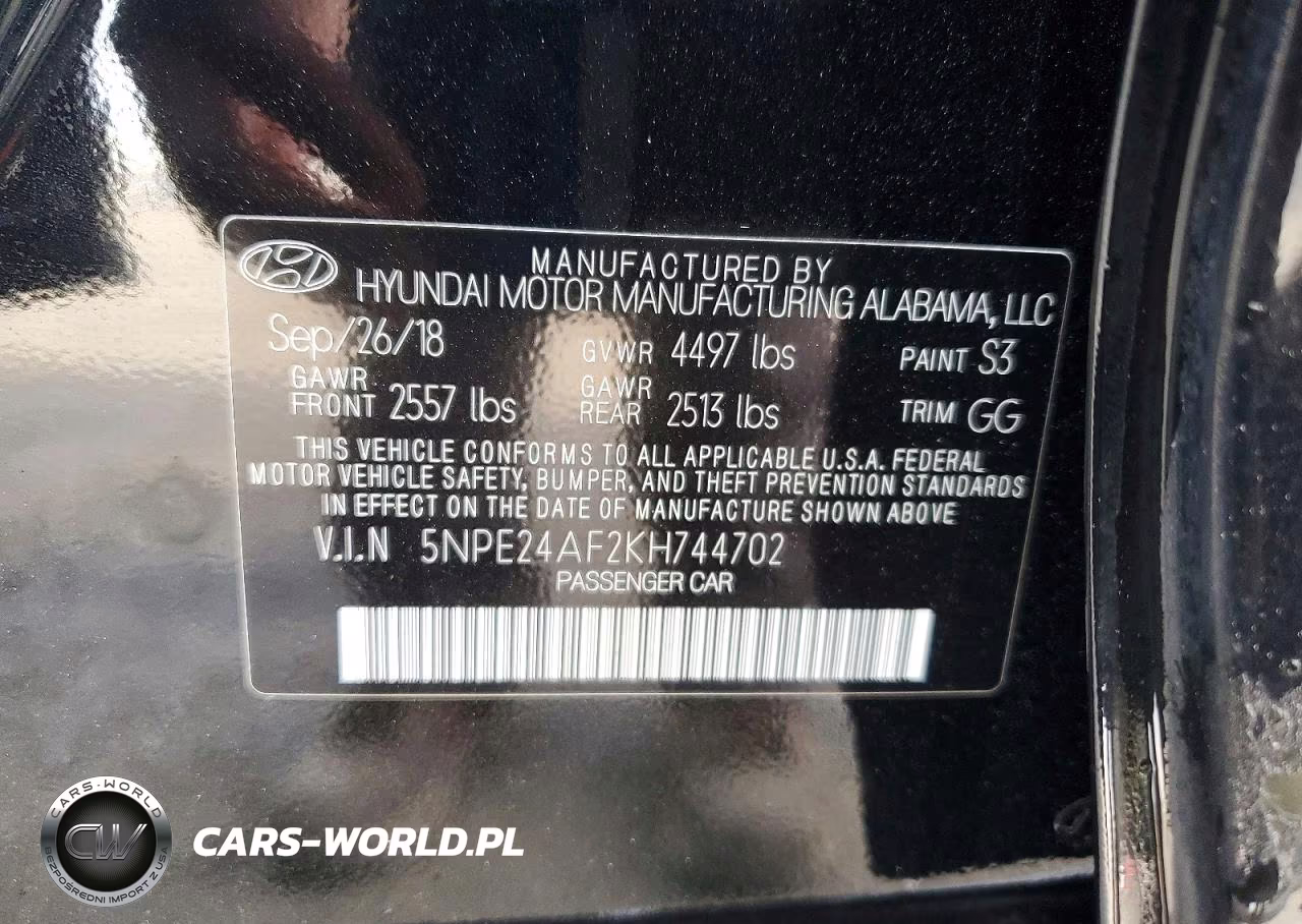 2019 Hyundai Sonata Se VIN:5NPE24AF2KH744702 - 12
