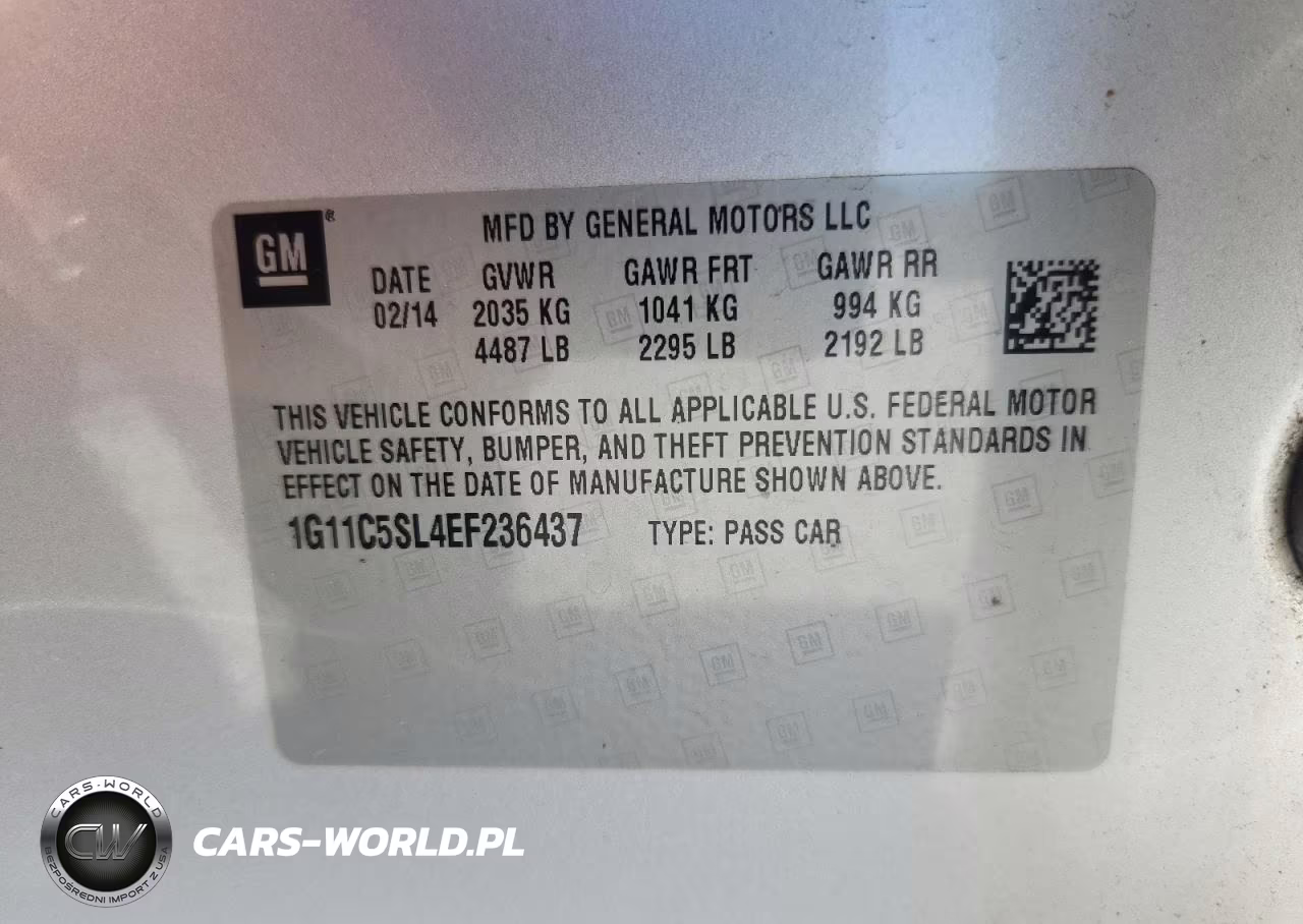 2014 Chevrolet Malibu 1Lt VIN:1G11C5SL4EF236437 - 12