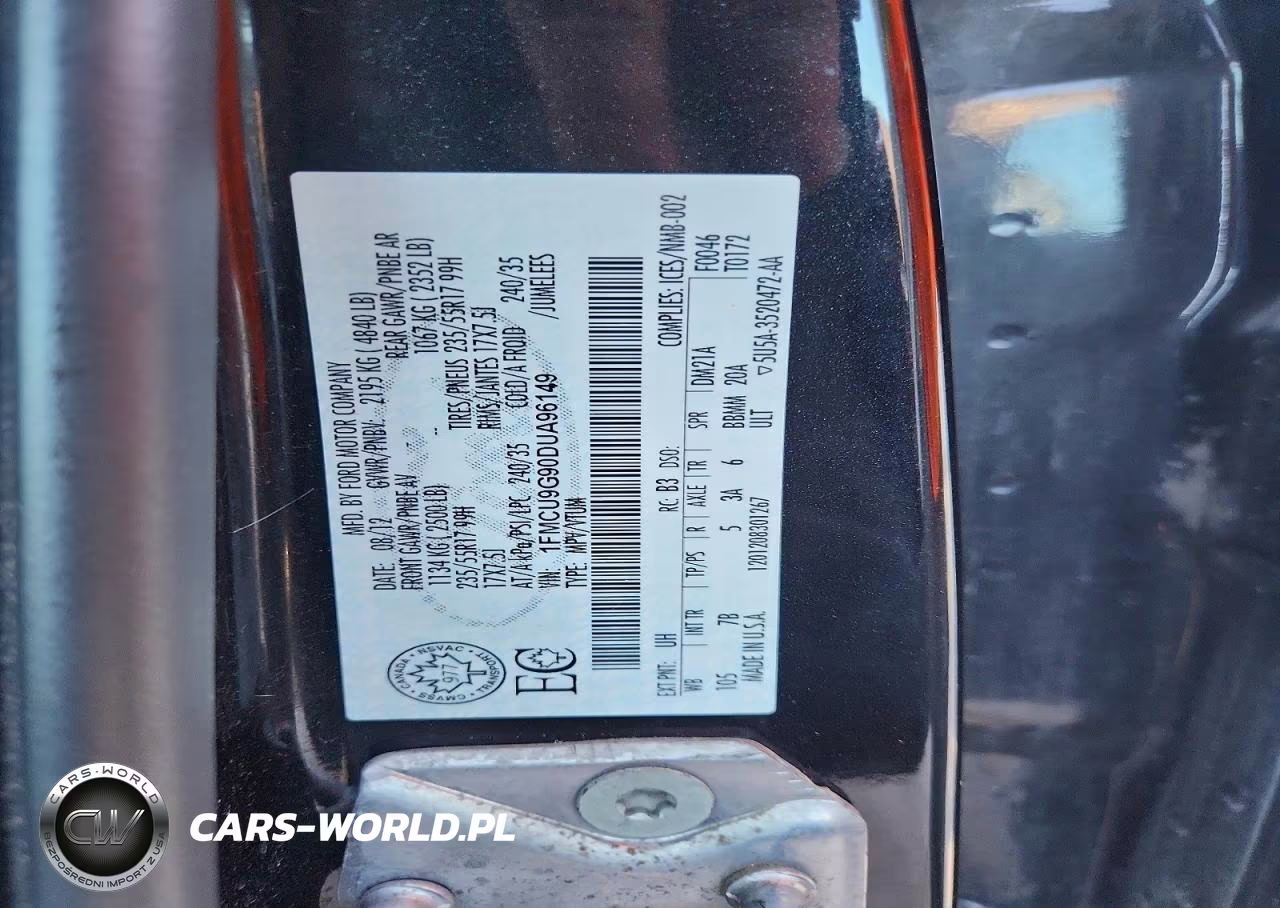 2013 Ford Escape Se VIN:1FMCU9G90DUA96149 - 12