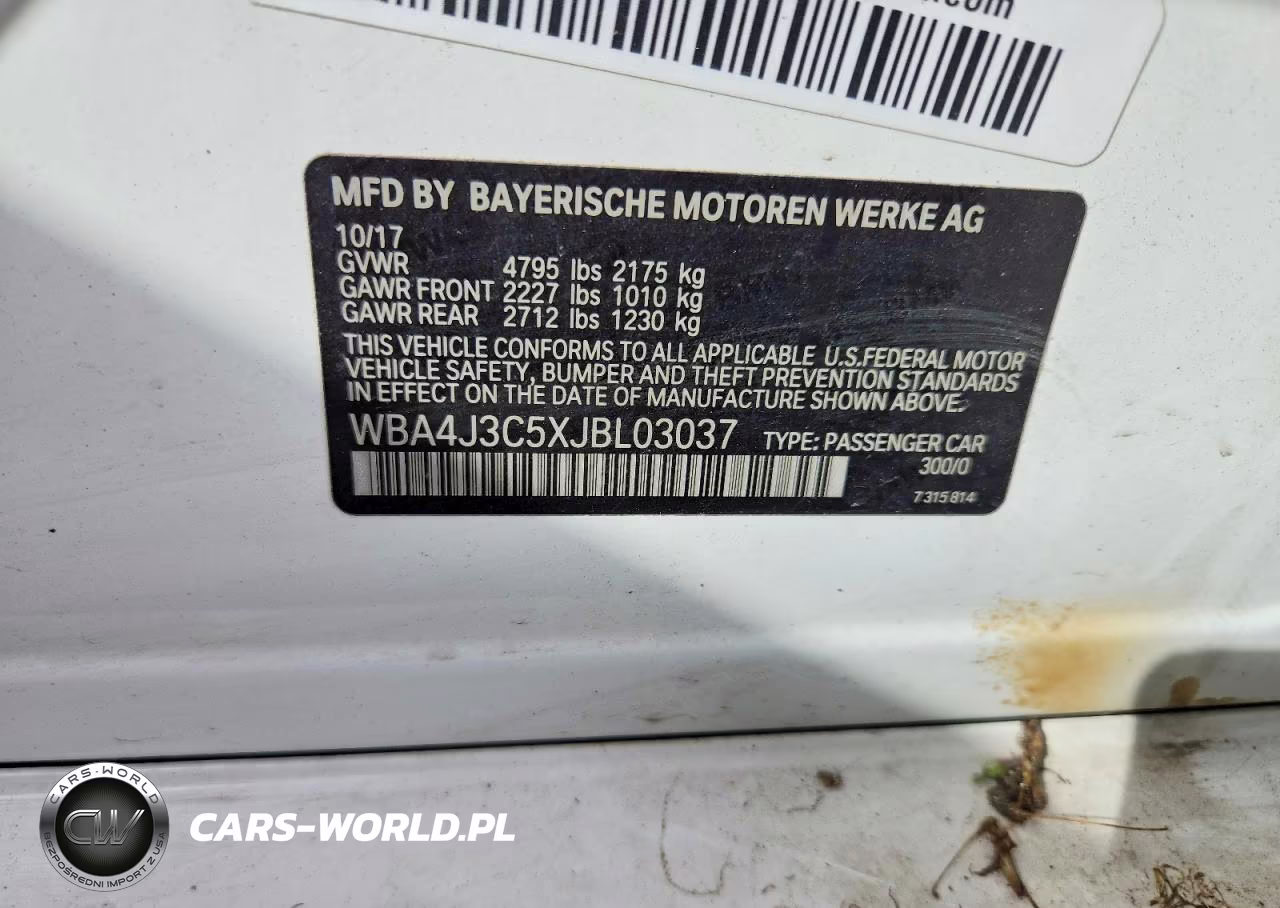 2018 BMW 430Xi Gran Coupe VIN:WBA4J3C5XJBL03037 - 12
