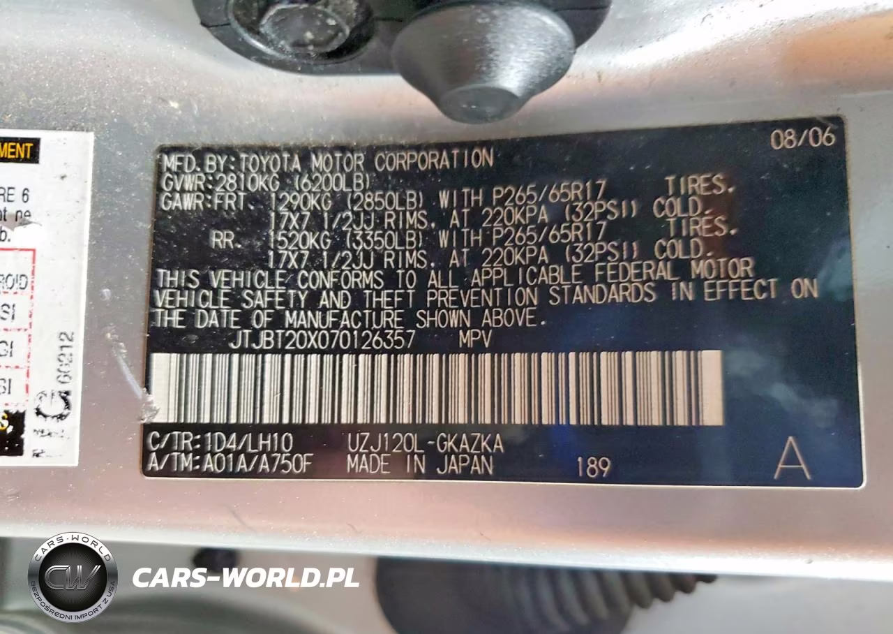 2007 Lexus Gx 470 VIN:JTJBT20X070126357 - 13