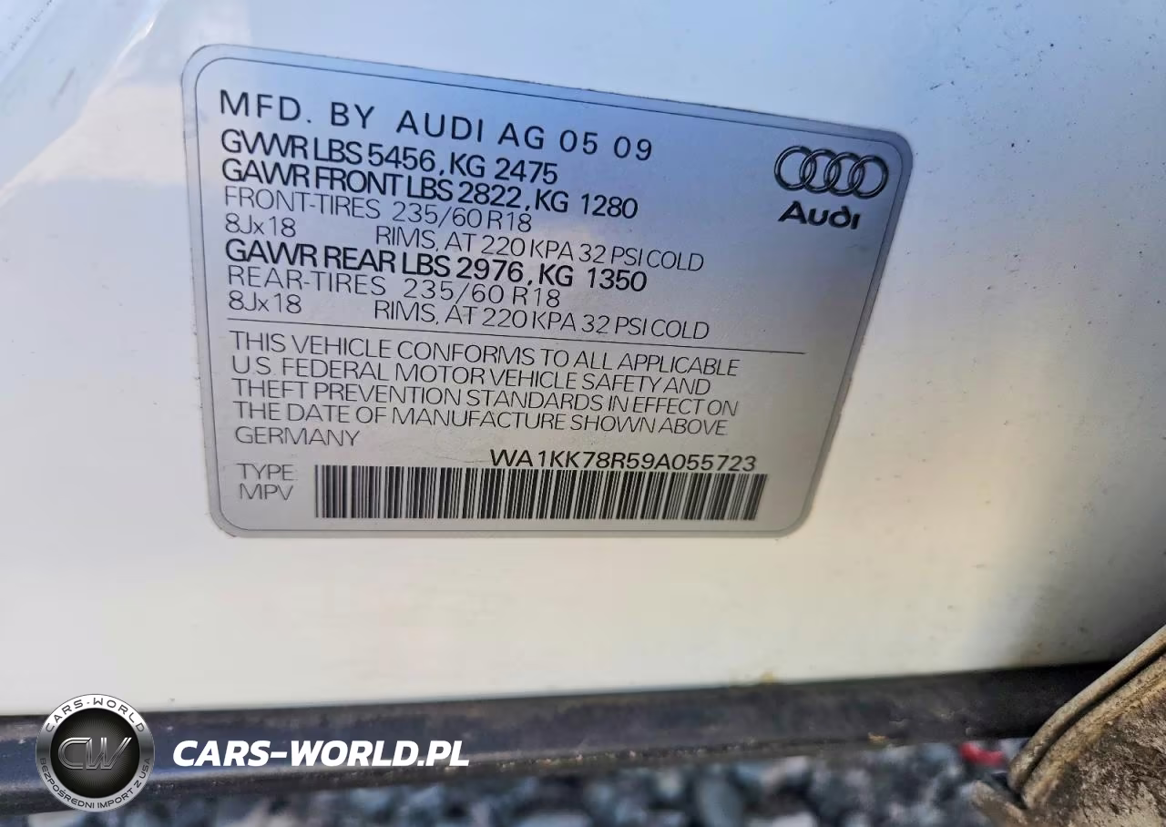 2009 Audi Q5 3.2 VIN:WA1KK78R59A055723 - 13