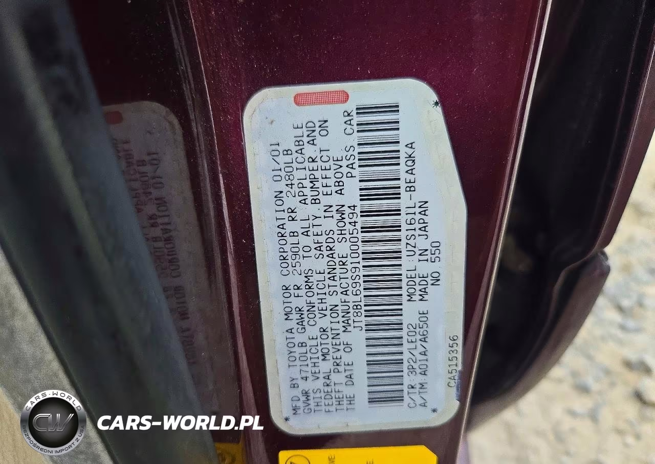 2001 Lexus Gs 430 VIN:JT8BL69S910005494 - 13
