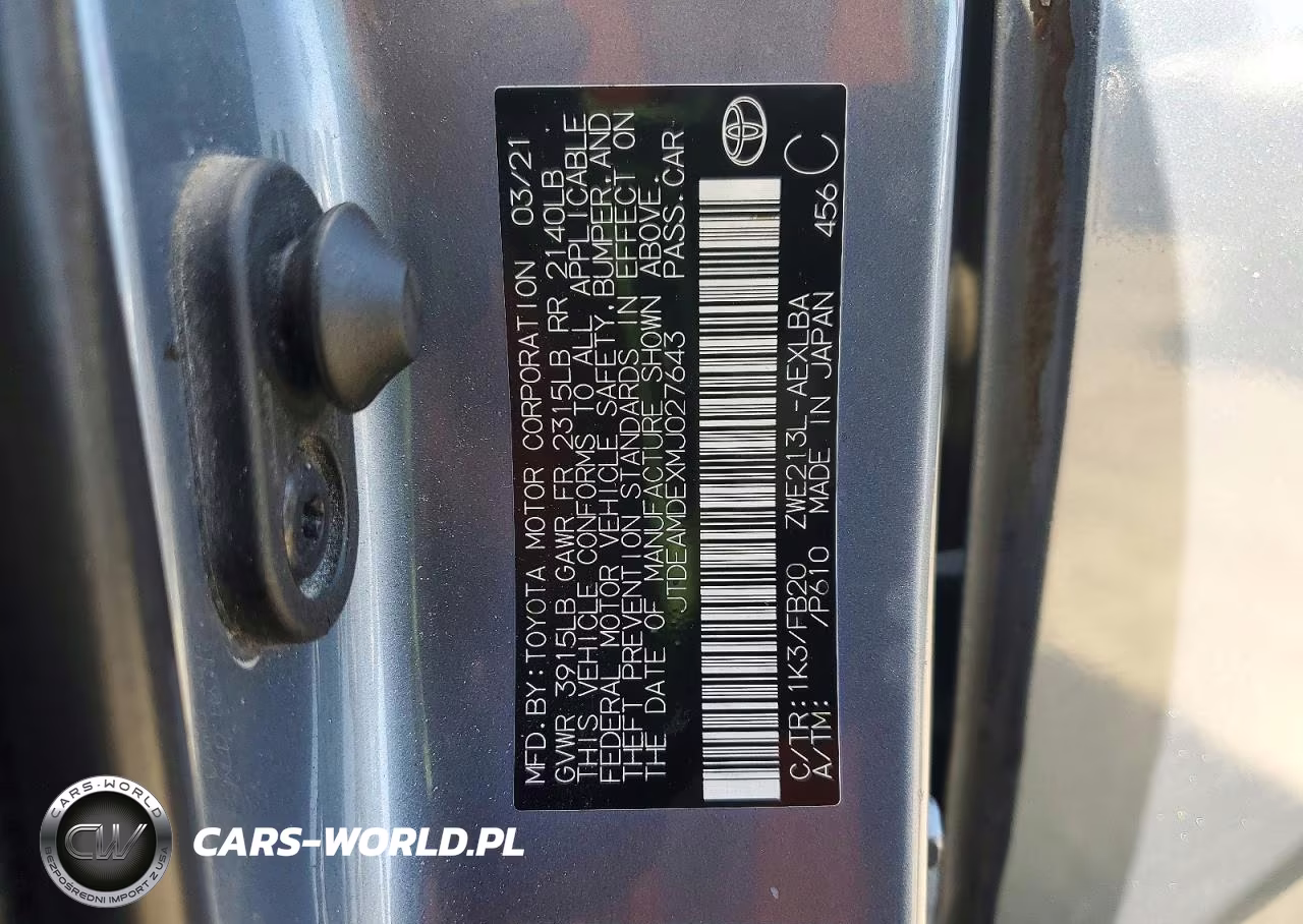 2021 Toyota Corolla Le VIN:JTDEAMDEXMJ027643 - 12