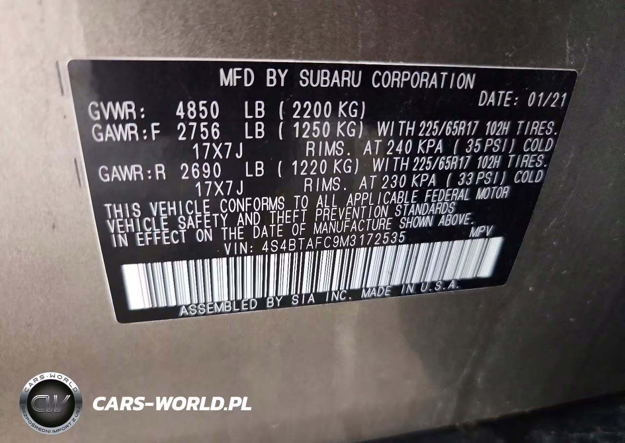 2021 Subaru Outback Premium VIN:4S4BTAFC9M3172535 - 13