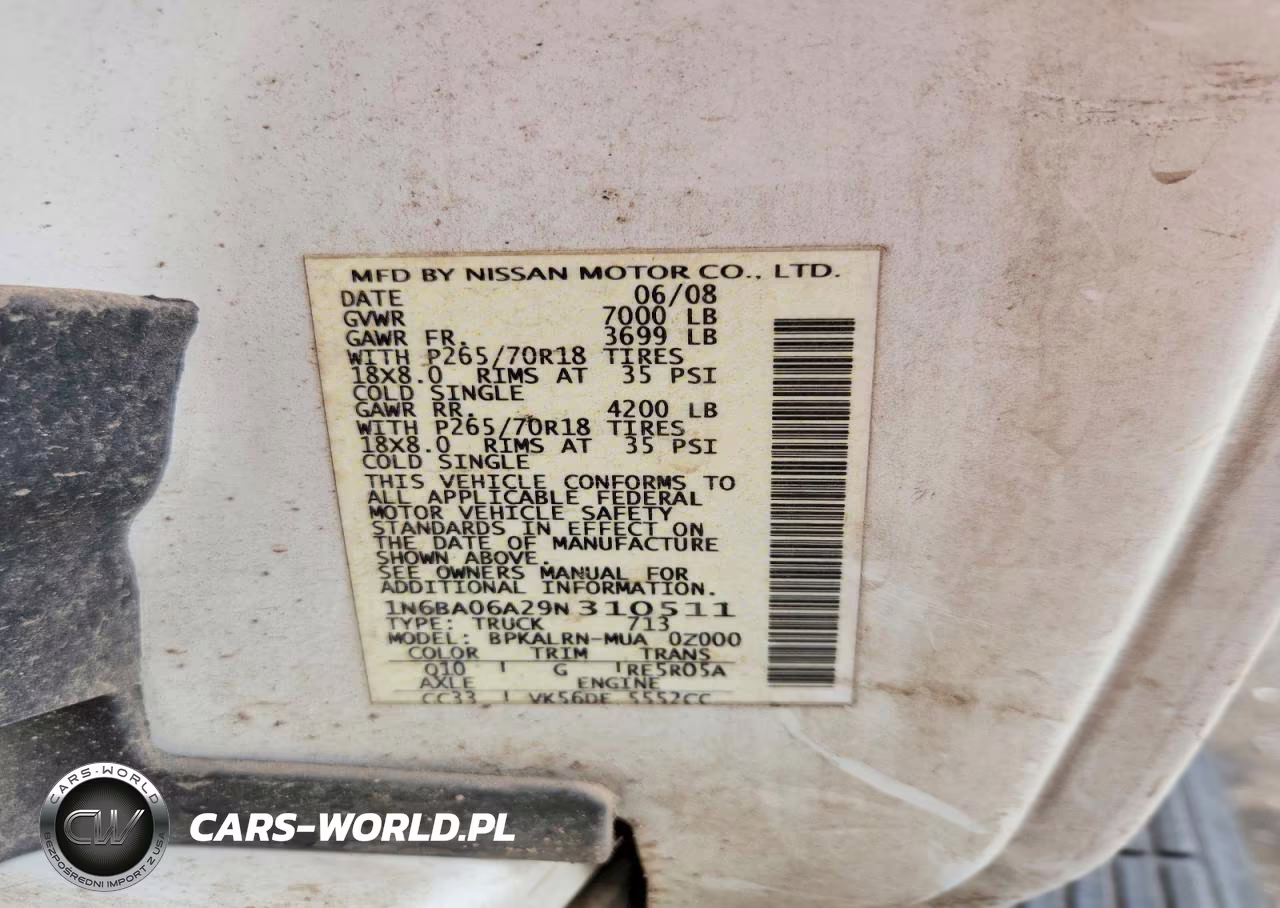 2009 Nissan Titan Xe Ffv VIN:1N6BA06A29N310511 - 12