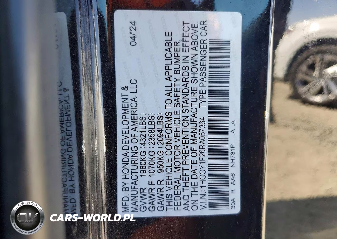 2024 Honda Accord Lx VIN:1HGCY1F26RA057364 - 12