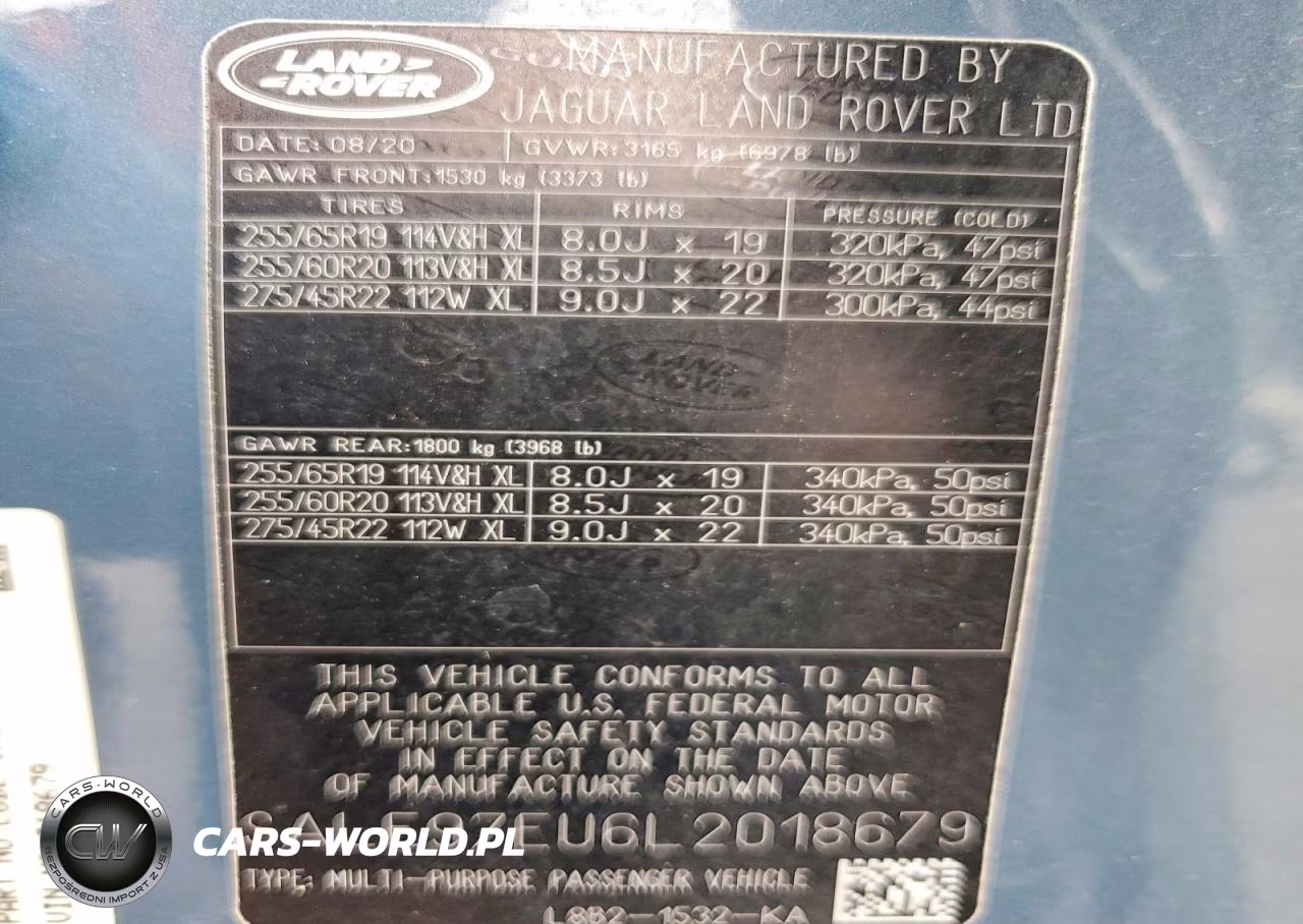 2020 Land Rover Defender 110 Hse VIN:SALE97EU6L2018679 - 13
