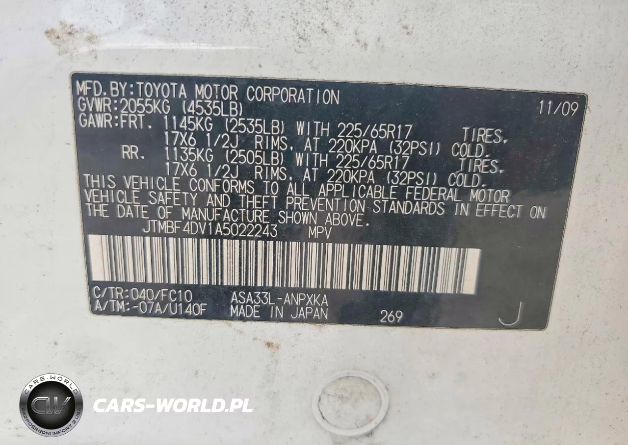 2010 Toyota Rav4 Base VIN:JTMBF4DV1A5022243 - 13