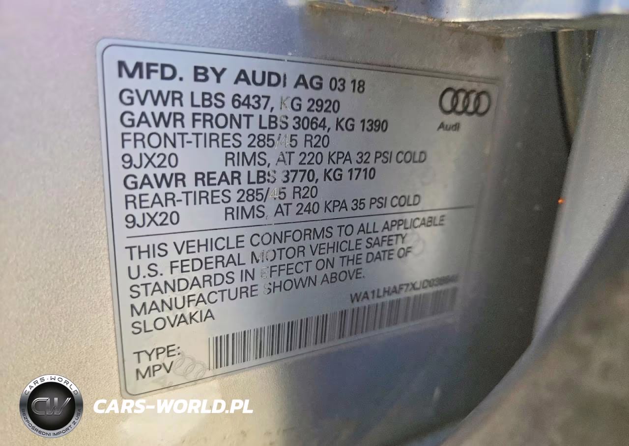 2018 Audi Q7 Premium Plus VIN:WA1LHAF7XJD038646 - 13