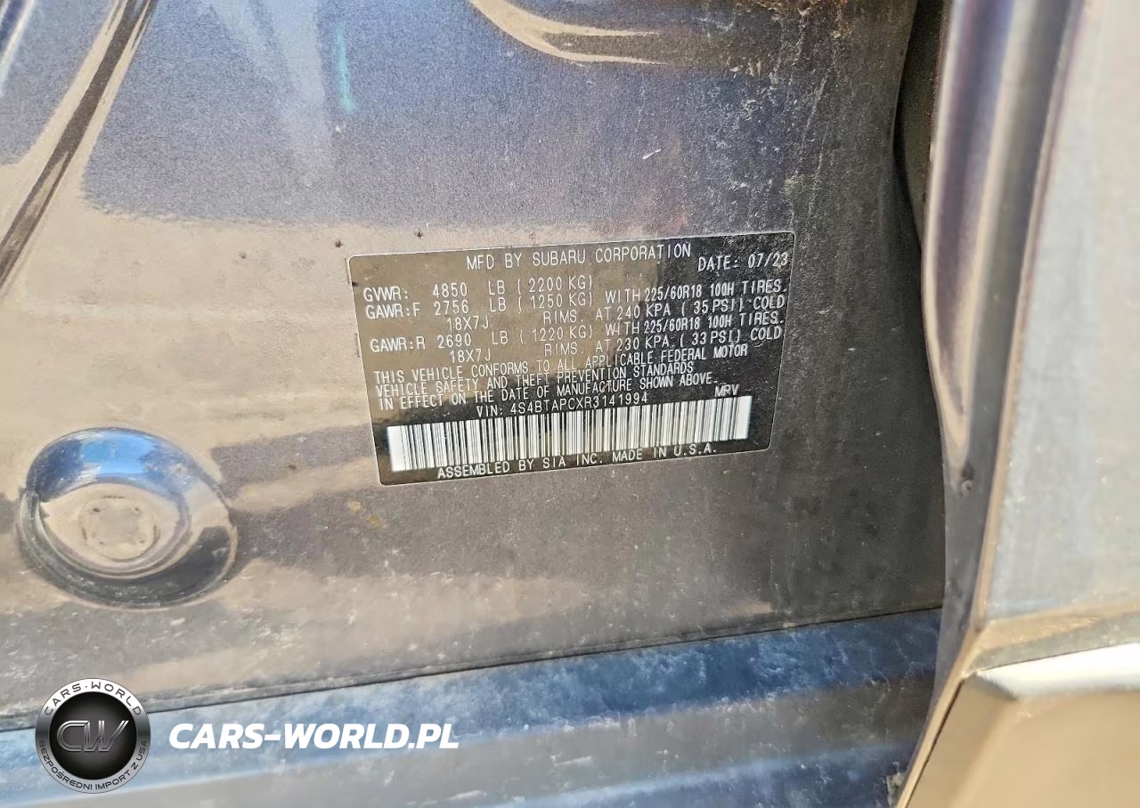 2024 Subaru Outback Touring VIN:4S4BTAPCXR3141994 - 13