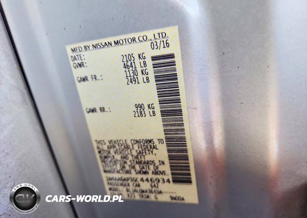 2016 Nissan Maxima 3.5 S VIN:1N4AA6AP3GC446934 - 12