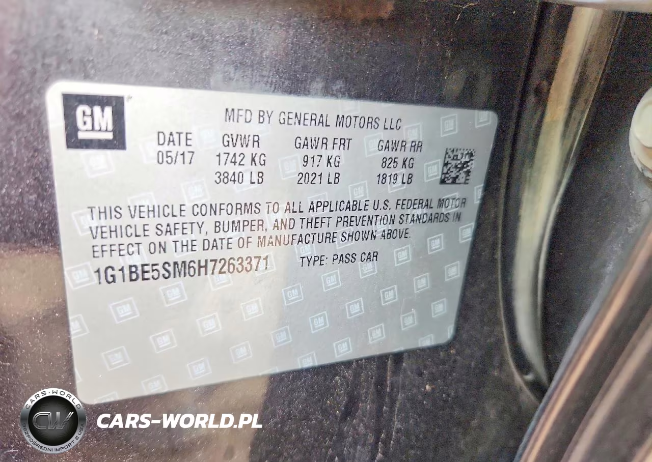 2017 Chevrolet Cruze Lt VIN:1G1BE5SM6H7263371 - 13