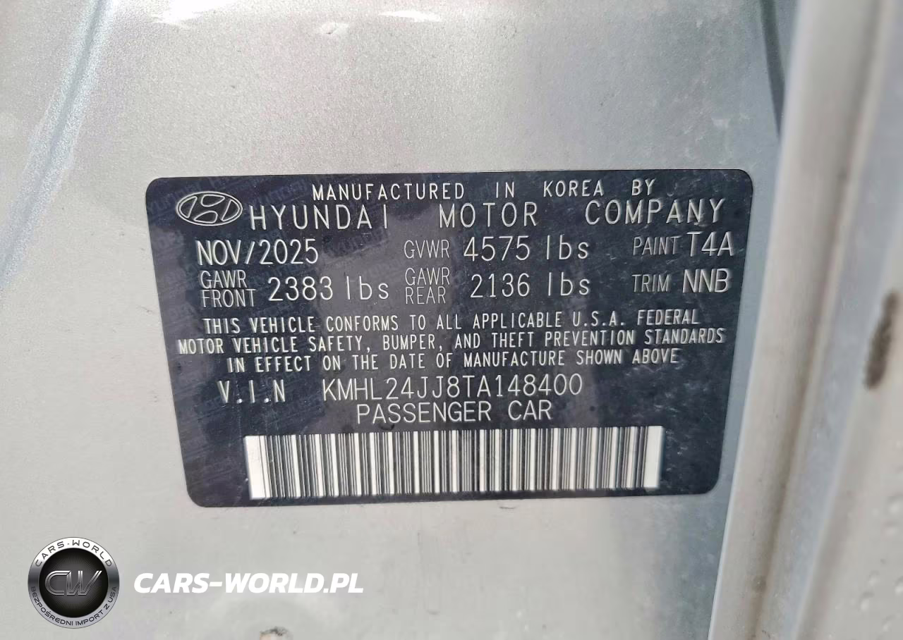 2026 Hyundai Sonata Hybrid Blue VIN:KMHL24JJ8TA148400 - 12