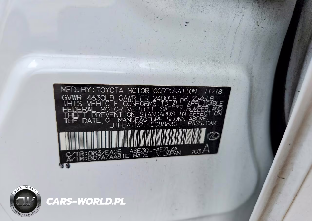 2019 Lexus Is 300 VIN:JTHBA1D21K5088830 - 12