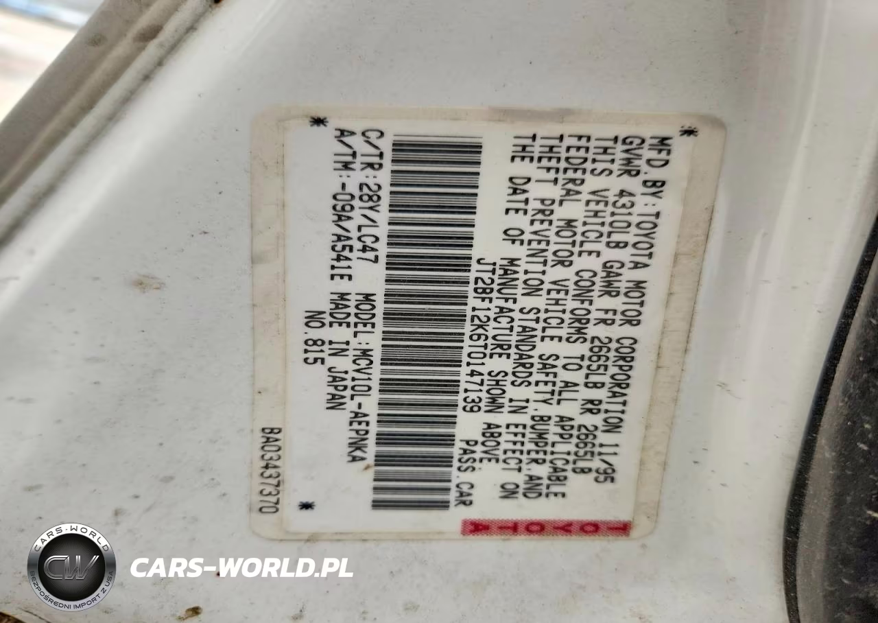 1996 Toyota Camry Le V6 VIN:JT2BF12K6T0147139 - 12