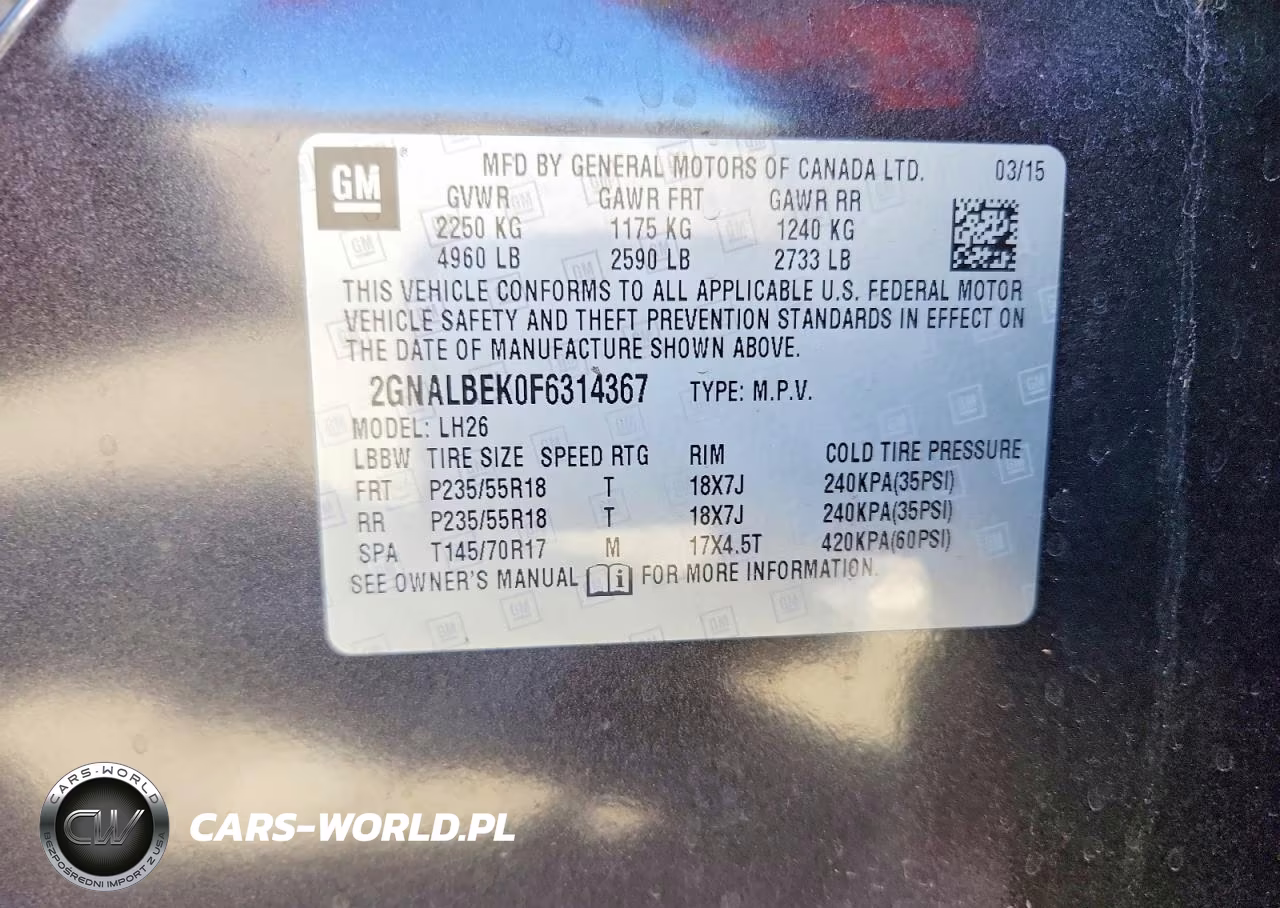 2015 Chevrolet Equinox Lt VIN:2GNALBEK0F6314367 - 13