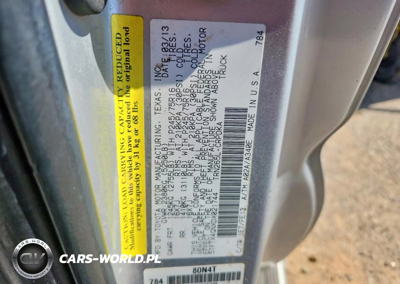 2013 Toyota Tacoma Prerunner Access Cab VIN:5TFTX4GNXDX021744 - 12