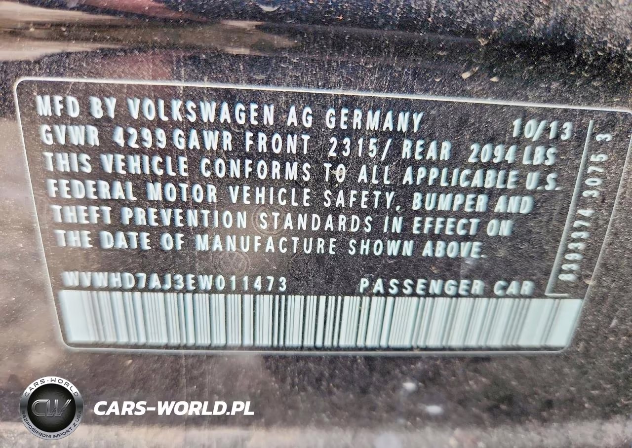 2014 Volkswagen Gti VIN:WVWHD7AJ3EW011473 - 12