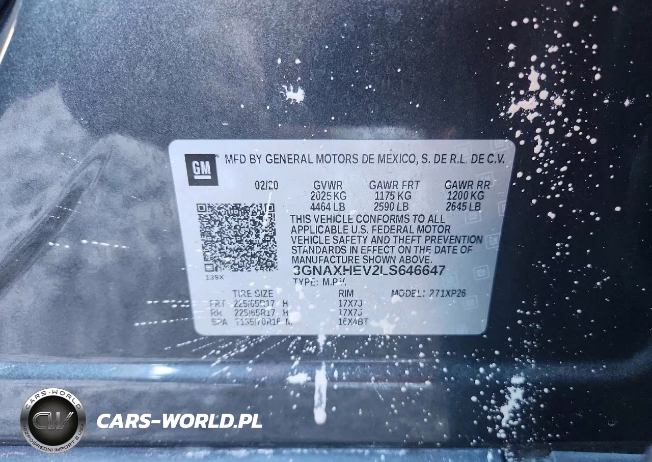 2020 Chevrolet Equinox Ls VIN:3GNAXHEV2LS646647 - 12