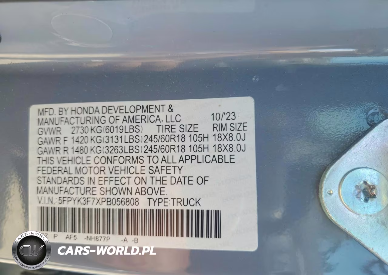 2023 Honda Ridgeline Rtl-E VIN:5FPYK3F7XPB056808 - 12