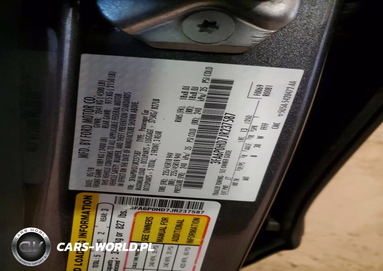 2018 Ford Fusion Se VIN:3FA6P0HD7JR237587 - 12