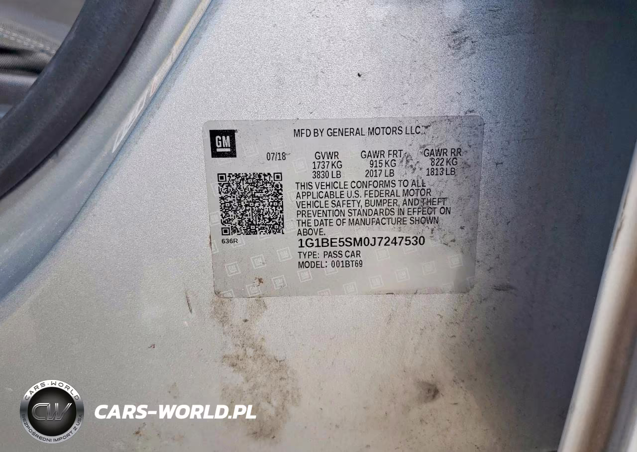 2018 Chevrolet Cruze Lt VIN:1G1BE5SM0J7247530 - 12