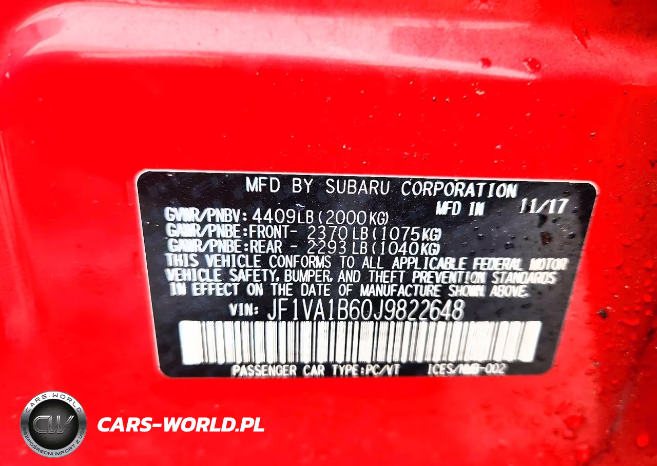 2018 Subaru Wrx VIN:JF1VA1B60J9822648 - 13