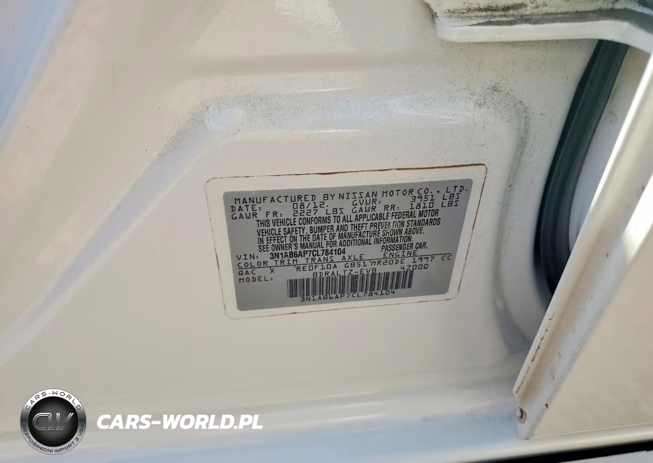 2012 Nissan Sentra 2.0 VIN:3N1AB6AP7CL784104 - 13