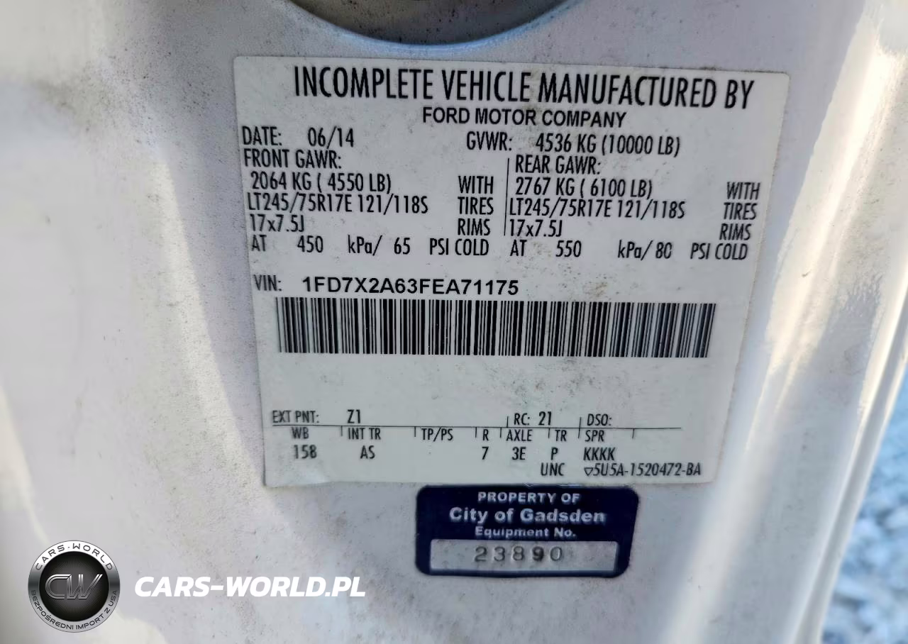 2015 Ford F250 Super Duty VIN:1FD7X2A63FEA71175 - 12