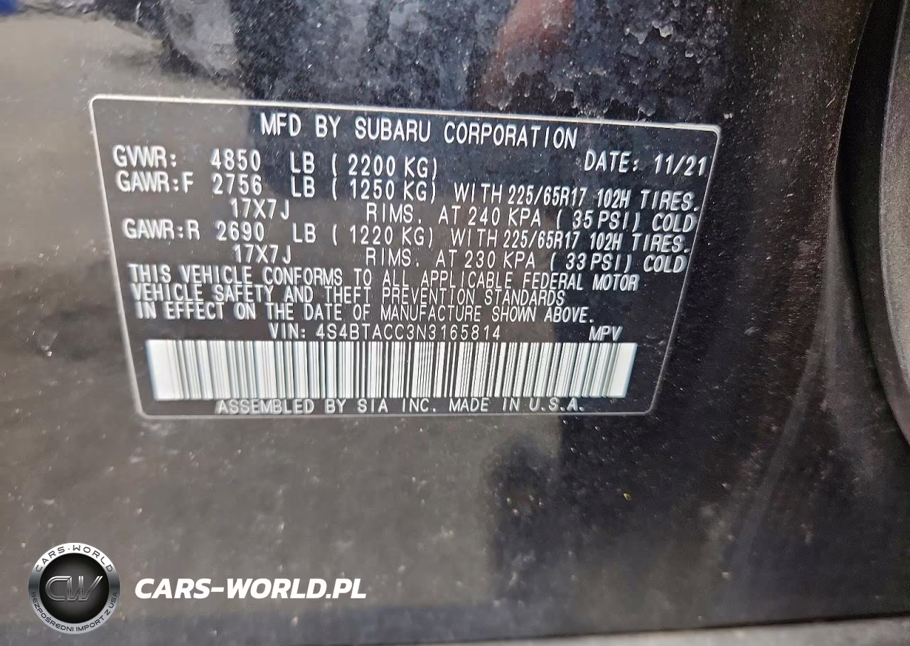 2022 Subaru Outback Premium VIN:4S4BTACC3N3165814 - 13