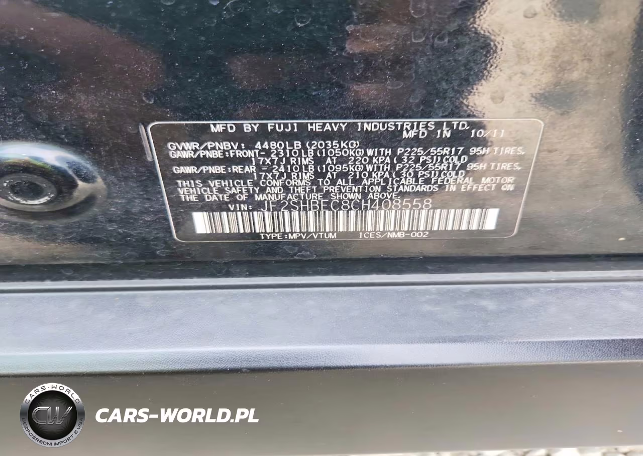 2012 Subaru Forester Limited VIN:JF2SHBEC8CH408558 - 13