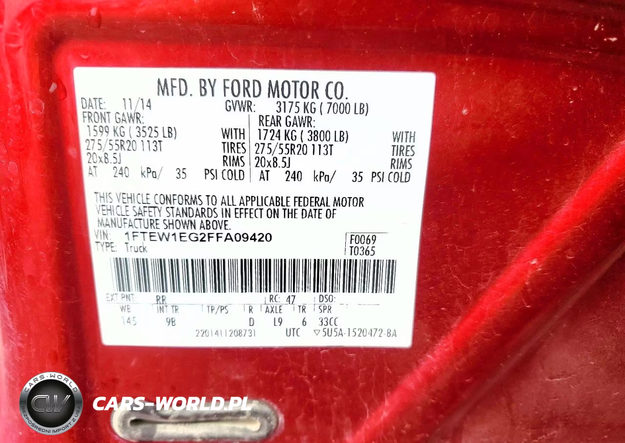 2015 Ford F150 Supercrew VIN:1FTEW1EG2FFA09420 - 12