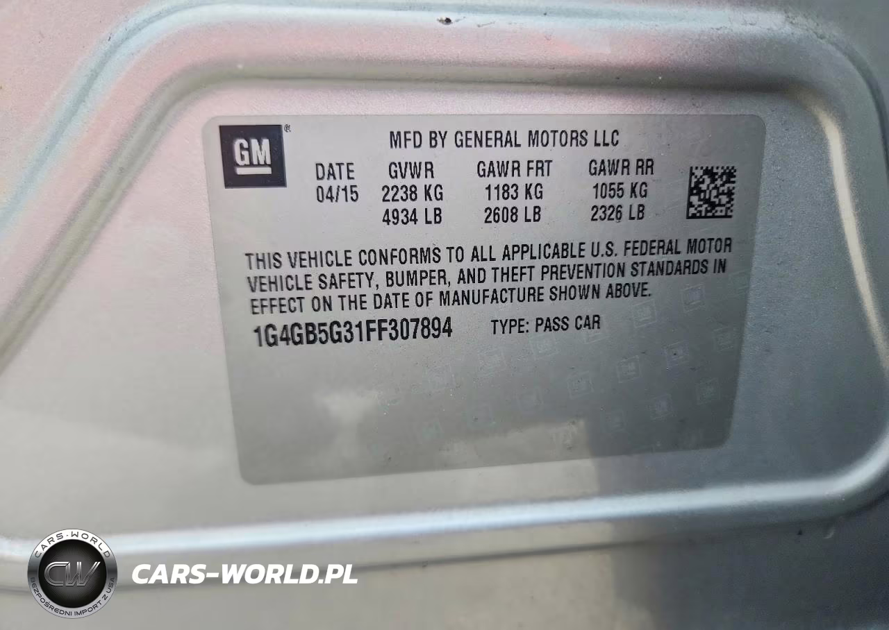 2015 Buick Lacrosse VIN:1G4GB5G31FF307894 - 12