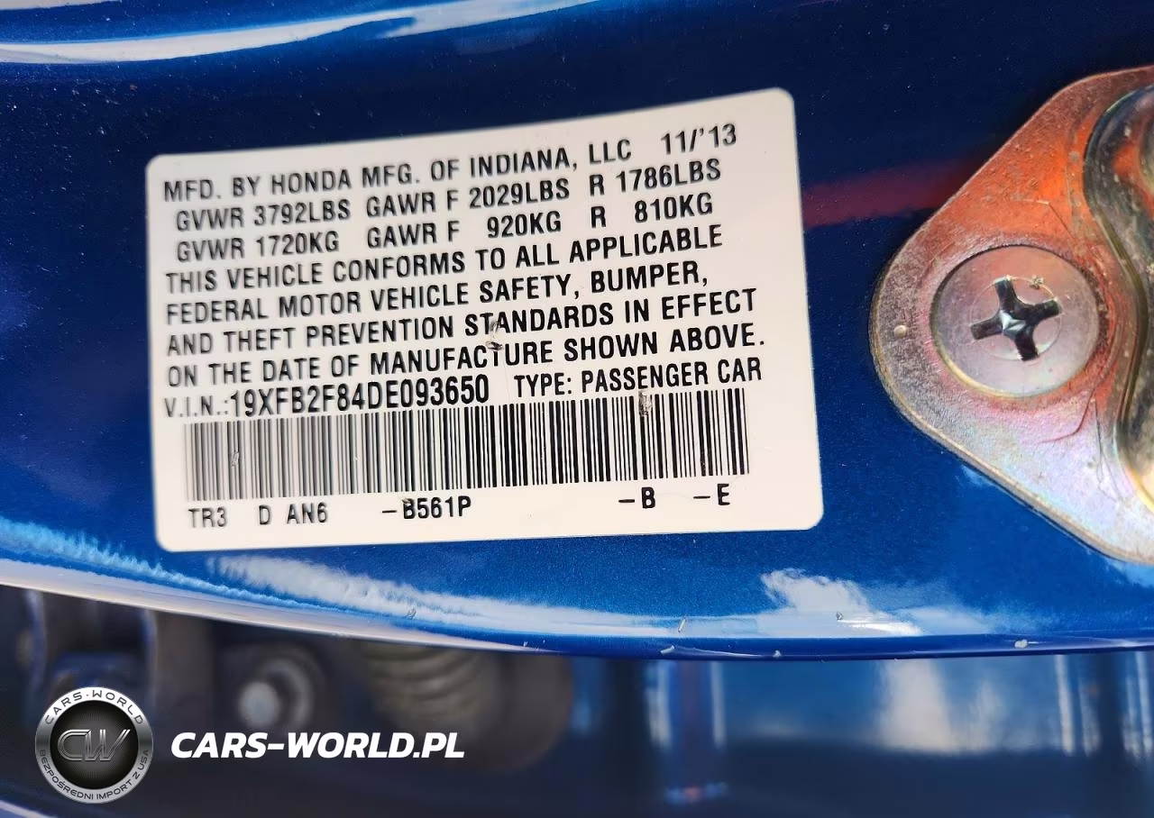 2013 Honda Civic Ex VIN:19XFB2F84DE093650 - 12