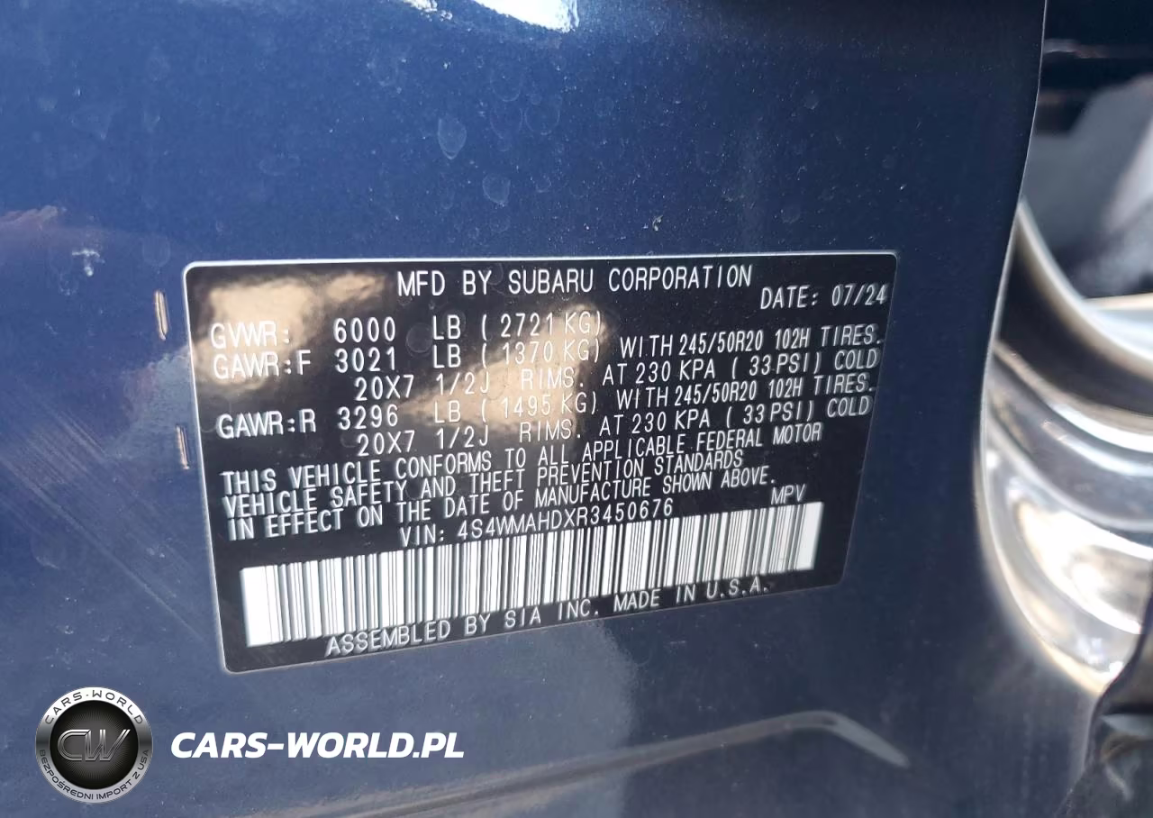 2024 Subaru Ascent Onyx Edition VIN:4S4WMAHDXR3450676 - 14