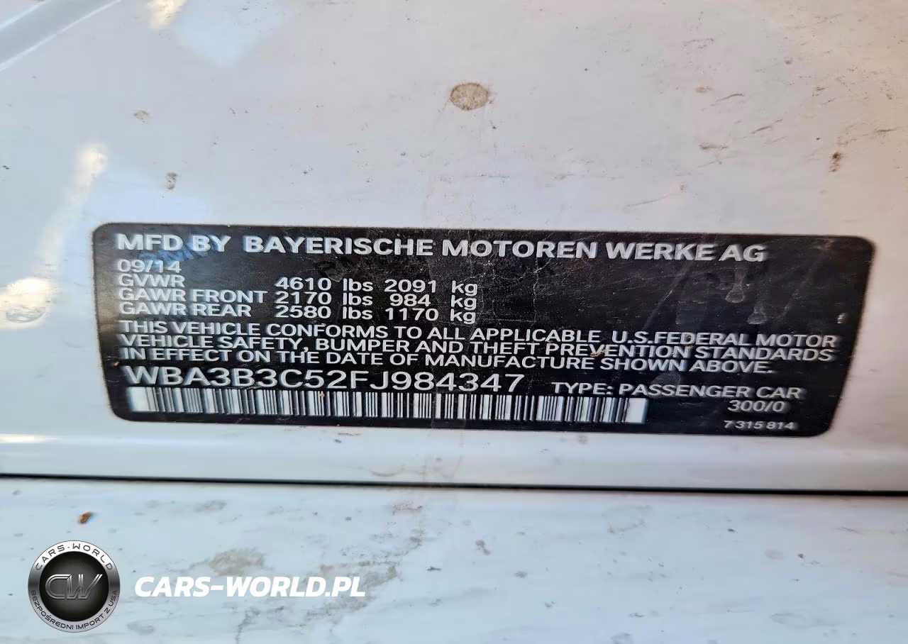 2015 BMW 328 Xi VIN:WBA3B3C52FJ984347 - 12