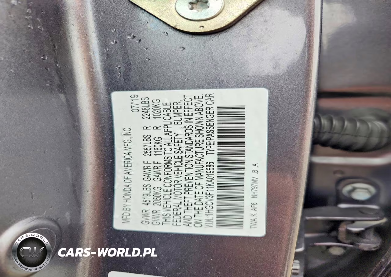 2019 Honda Accord Hybrid VIN:1HGCV3F11KA019686 - 13