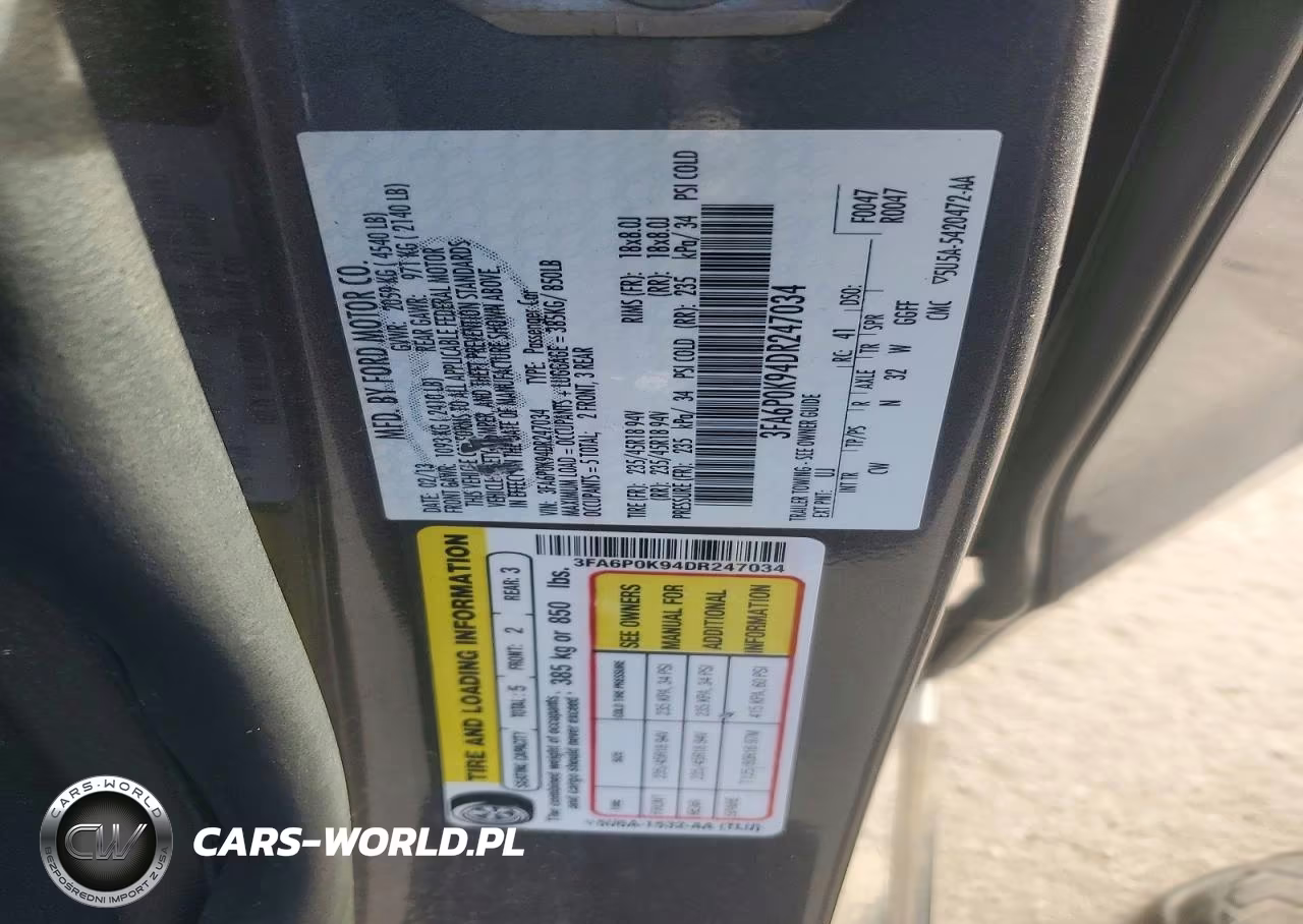 2013 Ford Fusion Titanium VIN:3FA6P0K94DR247034 - 12