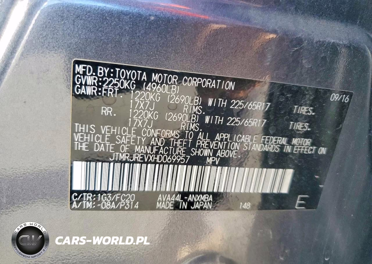 2017 Toyota Rav4 Hybrid Xle VIN:JTMRJREVXHD069957 - 12