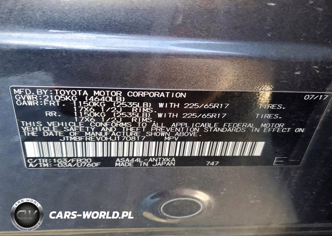 2017 Toyota Rav4 Le VIN:JTMBFREV0HJ170817 - 14